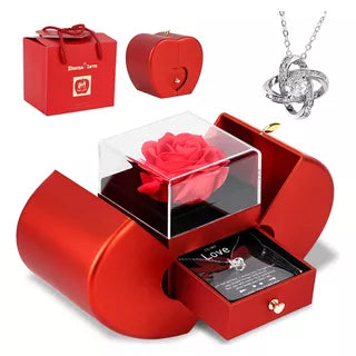 Caixa De Presente Com Design De Rosa- Entregue seu presente de um jeito inesquecível