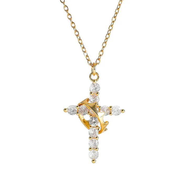 Colar Cruz & Coroa Charmed Love- Banhado a ouro e Prata+ PULSEIRA DE BRINDE